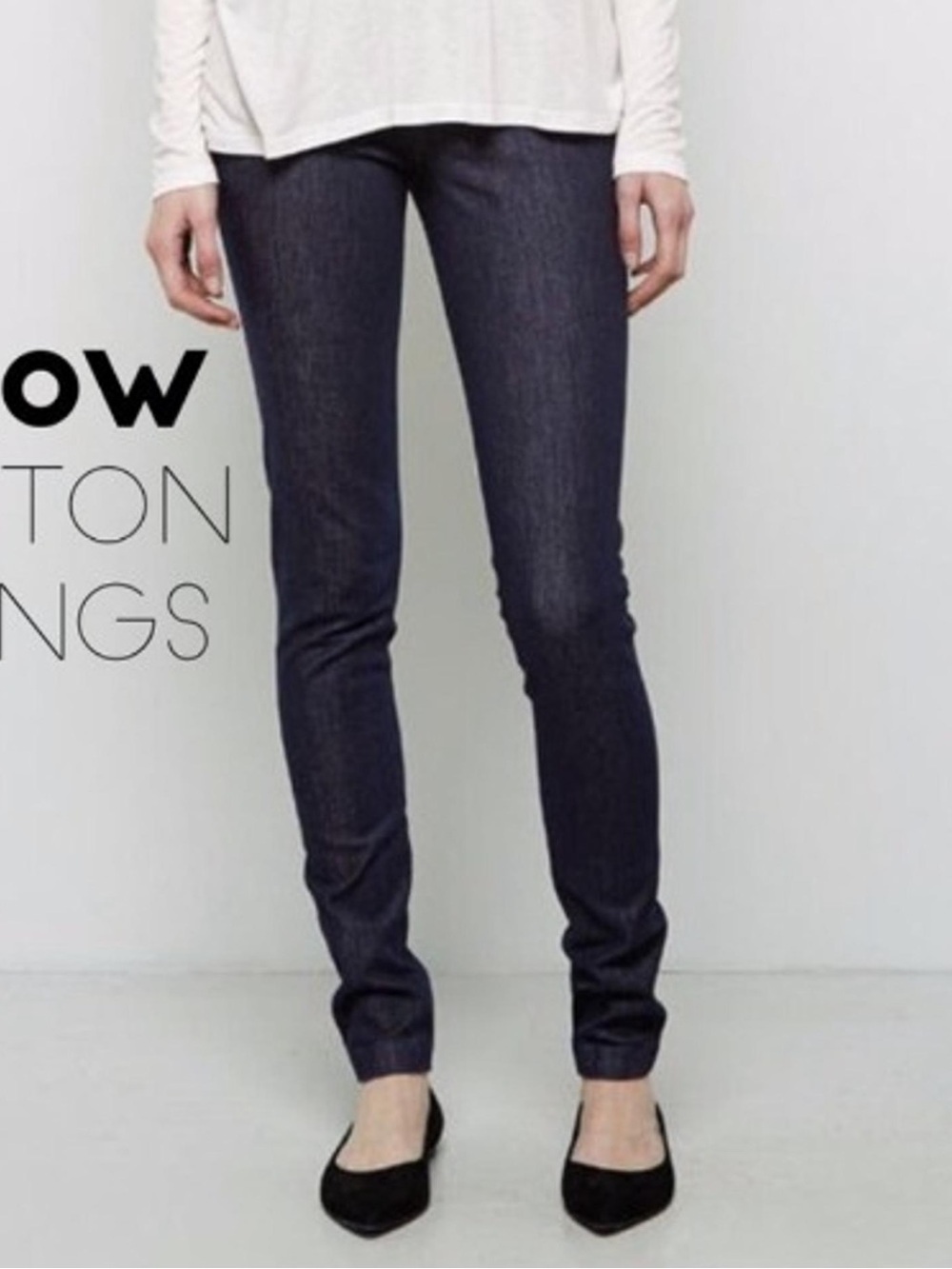 The Row Dark Wash Elastic Waist Stratton Pull On Denim Leggings Jeans Pants Sz S